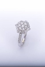 Snowflake Cluster Diamond Ring White Gold 14k