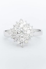 Pyramid Cluster Diamond Ring White Gold 14k