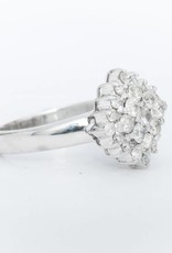 Pyramid Cluster Diamond Ring White Gold 14k