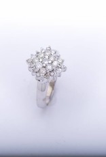 Pyramid Cluster Diamond Ring White Gold 14k