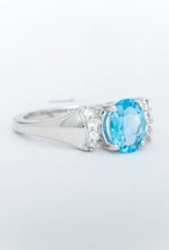Aquamarine Radiant Cut White Gold Ring 14k