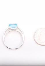 Aquamarine Radiant Cut White Gold Ring 14k