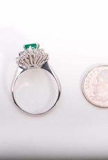 Emerald and Diamond Ring White Gold 14k