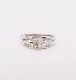 Quad Princess Cut Diamond Ring White Gold 14k
