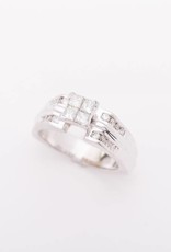Quad Princess Cut Diamond Ring White Gold 14k