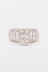 6 Stone Princess Cut Rectangle Diamond Ring 14k