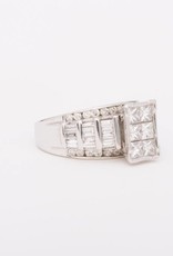 6 Stone Princess Cut Rectangle Diamond Ring 14k