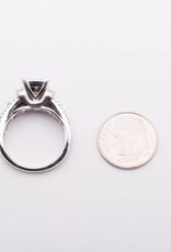 Princess Cut 9 Stone Square White Gold Ring 14k