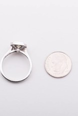 Framed Princess Cut Diamond Ring White Gold 14k