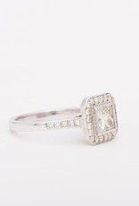 Framed Princess Cut Diamond Ring White Gold 14k