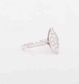 Marquise Shape Cluster Diamond White Gold 14k