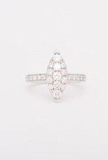 Marquise Shape Cluster Diamond White Gold 14k