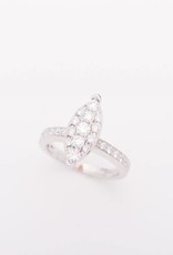 Marquise Shape Cluster Diamond White Gold 14k