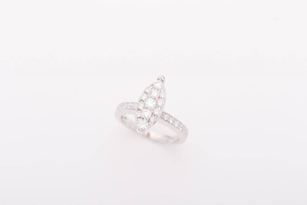 Marquise Shape Cluster Diamond White Gold 14k