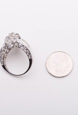 Wave Cluster Diamond Ring White Gold 14k