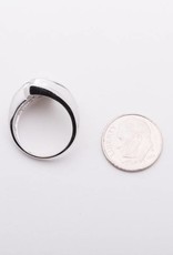 Framed Princess Cut Diamond Bypass Ring White Gold 14k