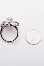 Diamond Flower Ring White Gold 14k