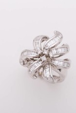 Diamond Flower Ring White Gold 14k