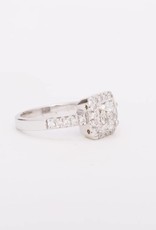 Framed Round Cluster Diamonds White Gold 14k