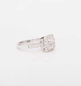 Framed Round Cluster Diamonds White Gold 14k