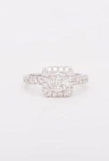 Framed Round Cluster Diamonds White Gold 14k