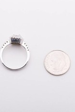 Framed Round Cluster Diamonds White Gold 14k