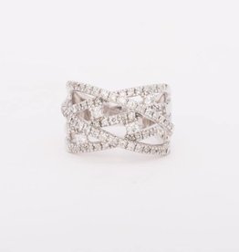 Princess Cut Diamond Weave Ring White Gold 14k