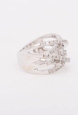 Princess Cut Diamond Weave Ring White Gold 14k