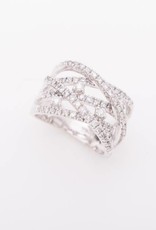 Princess Cut Diamond Weave Ring White Gold 14k