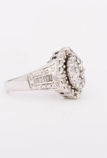 Framed Marquise Shape Cluster Diamond Ring White Gold 14k
