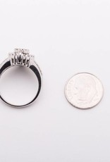 Framed Marquise Shape Cluster Diamond Ring White Gold 14k