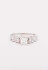 Princess Cut Diamond Ring With Accent Stones in Bezel