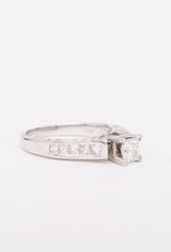 Princess Cut Diamond Ring With Accent Stones in Bezel