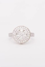 Round Framed Diamond Cluster White Gold 14k