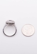 Round Framed Diamond Cluster White Gold 14k