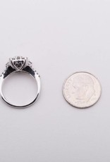 9 Stone Square Cluster White Gold Ring 14k