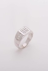 Mens Princess Cut Square Diamond Ring White Gold 14k
