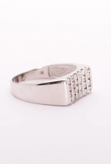 Mens 6 Bar Diamond Ring White Gold 14k