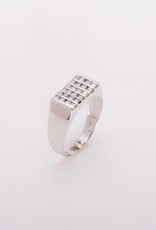 Mens 6 Bar Diamond Ring White Gold 14k
