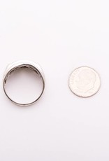 Mens 3 Channel Diamond Ring White Gold 10k