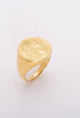 Mens Greek Coin Ring Yellow Gold 18k