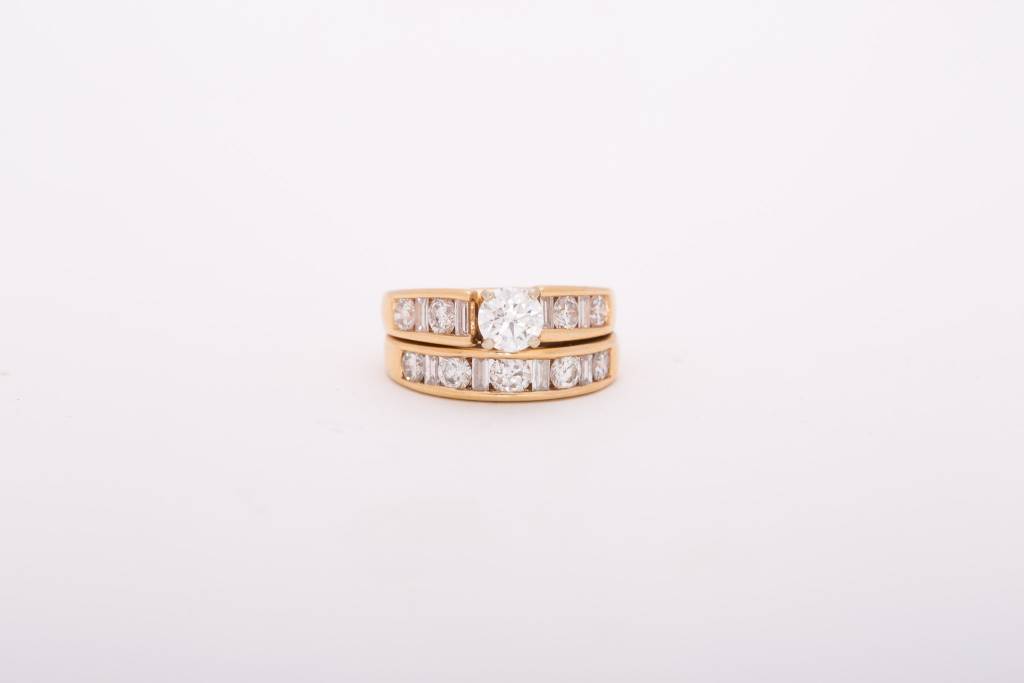 Diamond Bridal Set Yellow Gold 14k