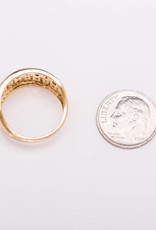 Antique Style Black and Clear Diamond Ring Yellow Gold 14k