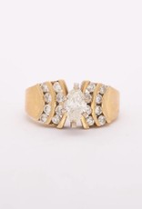 Framed Marquise Diamond Ring Yellow Gold 14k