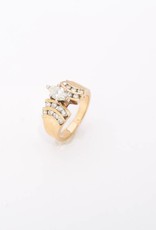 Framed Marquise Diamond Ring Yellow Gold 14k