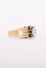Framed Marquise Diamond Ring Yellow Gold 14k