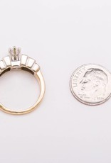 Marquise Diamond 2 Row Engagement Ring Yellow Gold 14k