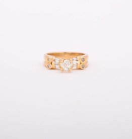 Floating Diamond Ring With Accent Stones