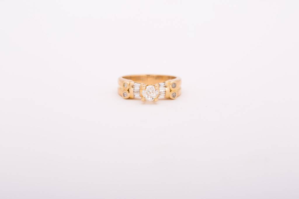 Floating Diamond Ring With Accent Stones