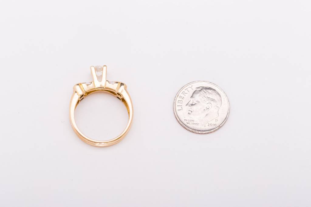 Floating Diamond Ring With Accent Stones